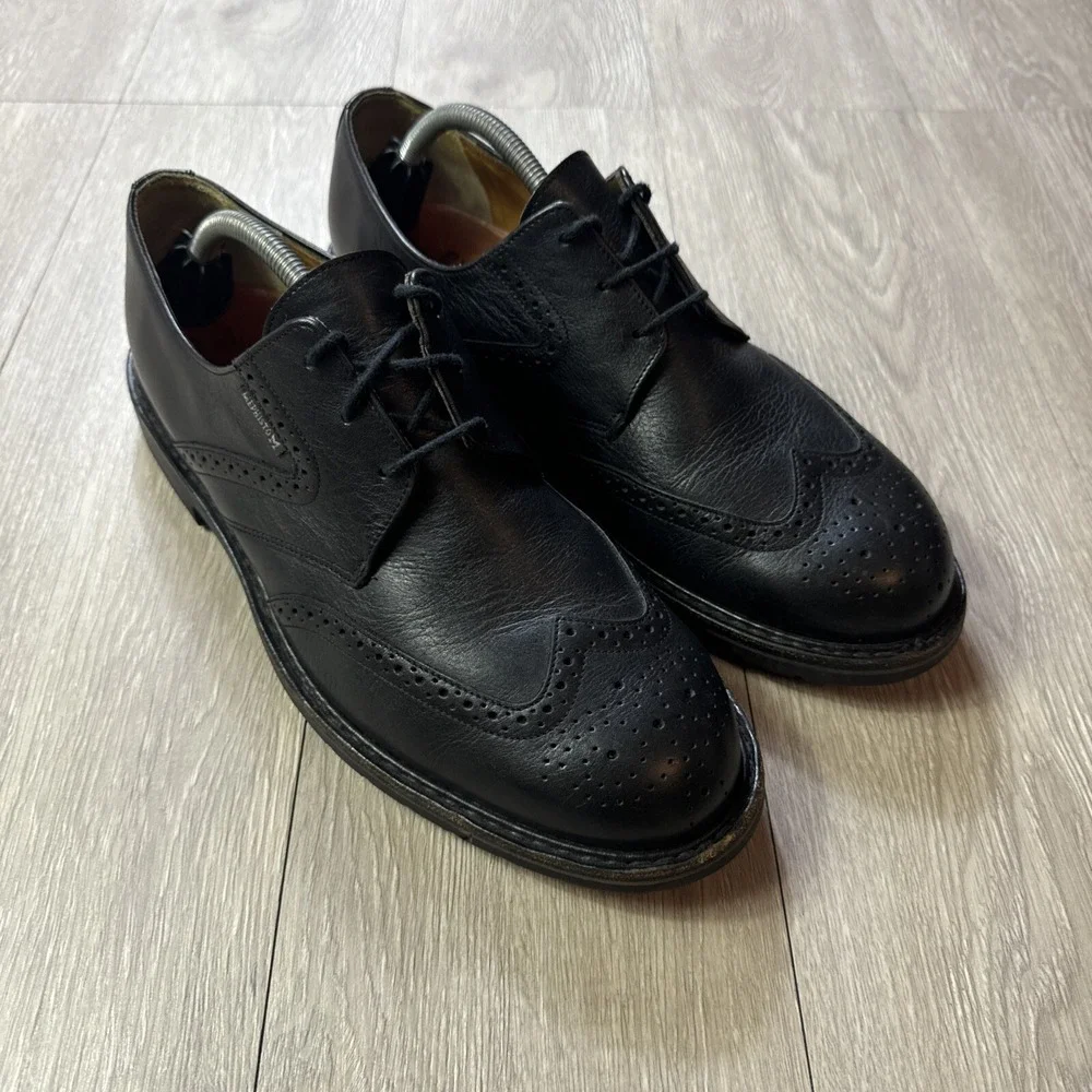 Mephisto Shoes Men 11 Black Wingtip Oxfords Dress Leather Goodyear Welt